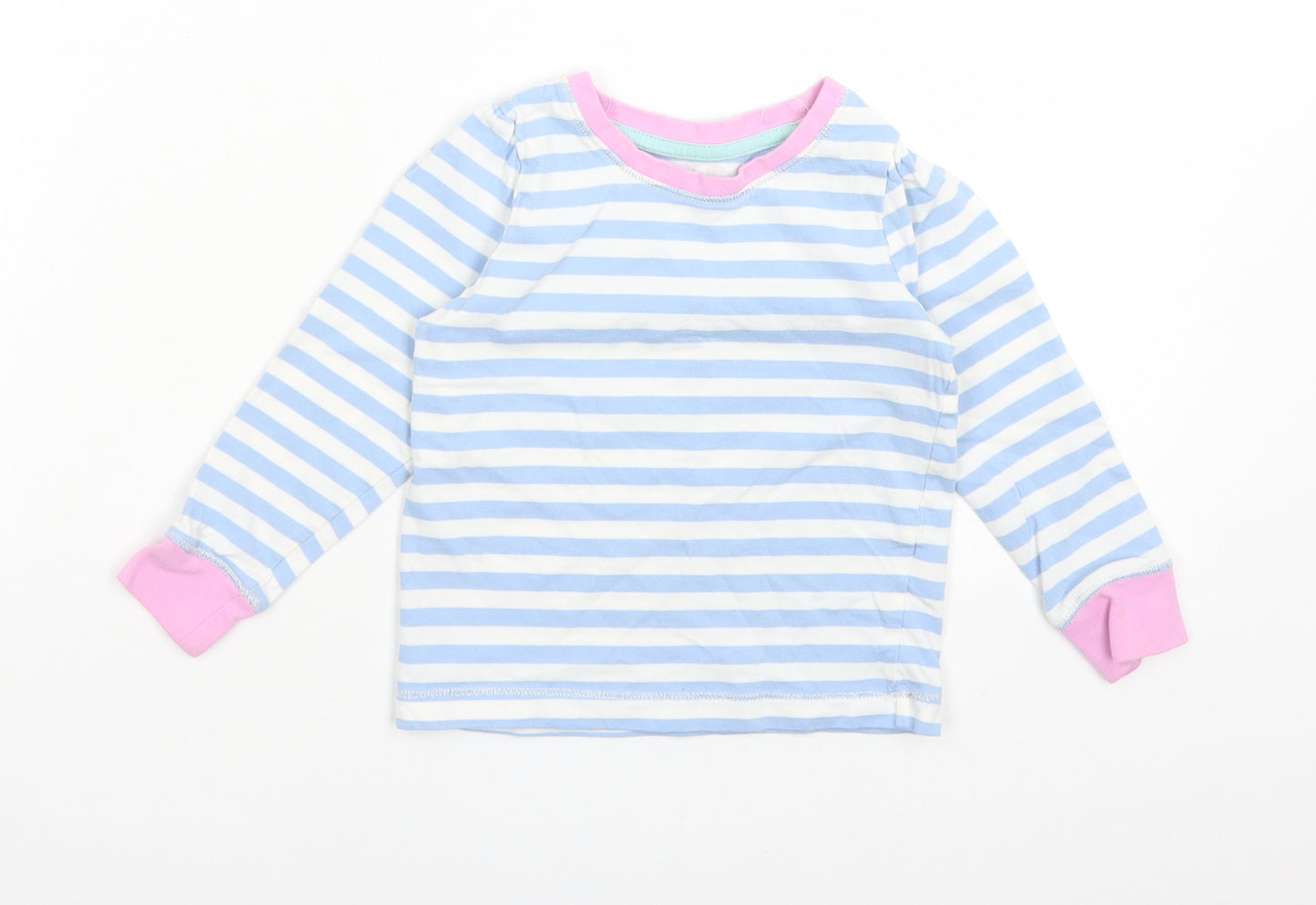 TU Girls Multicoloured Striped Cotton Basic T-Shirt Size 2-3 Years Crew Neck