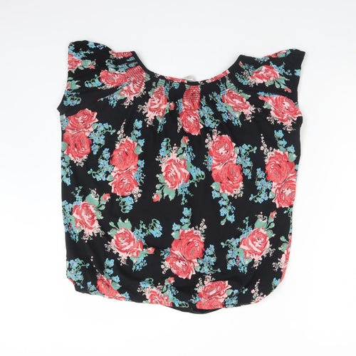 New Look Womens Multicoloured Floral Cotton Basic T-Shirt Size 16