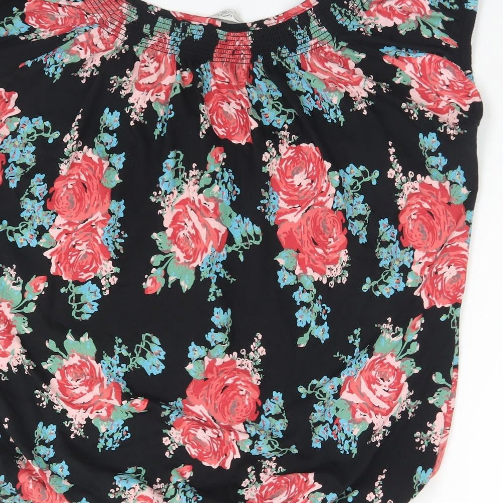 New Look Womens Multicoloured Floral Cotton Basic T-Shirt Size 16