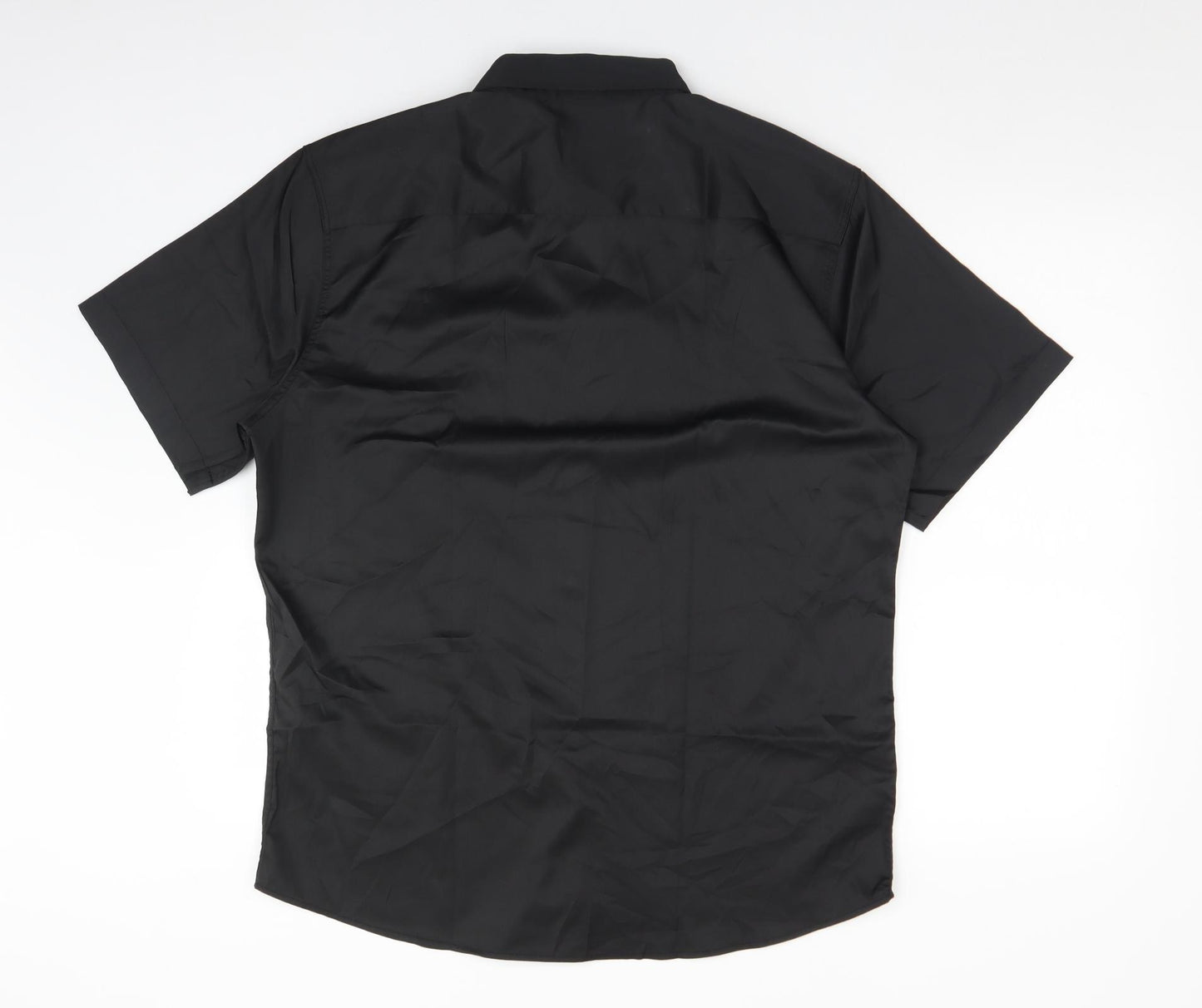 PARKLEES Mens Black  Polyester  Button-Up Size XL Collared