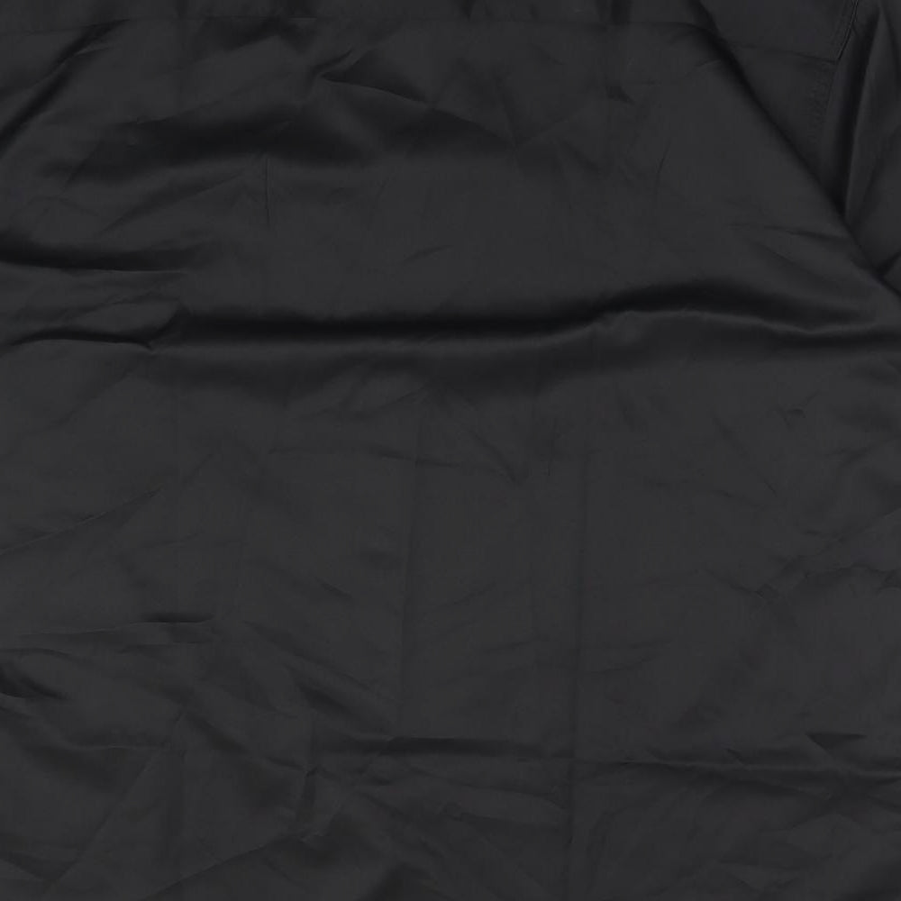 PARKLEES Mens Black  Polyester  Button-Up Size XL Collared