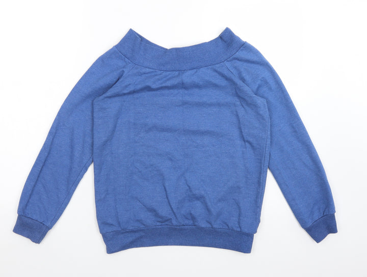 Peacocks Womens Blue Polyester Pullover Sweatshirt Size 10