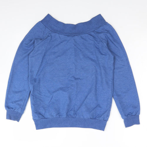 Peacocks Womens Blue  Polyester Pullover Sweatshirt Size 10