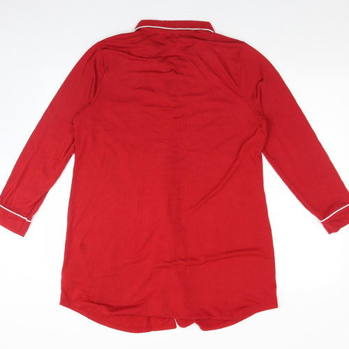 Cynthia Rowley Womens Red Solid Polyester  Pyjama Top Size L