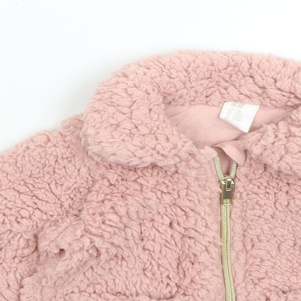 H&M Girls Pink   Jacket Coat Size 9-12 Months