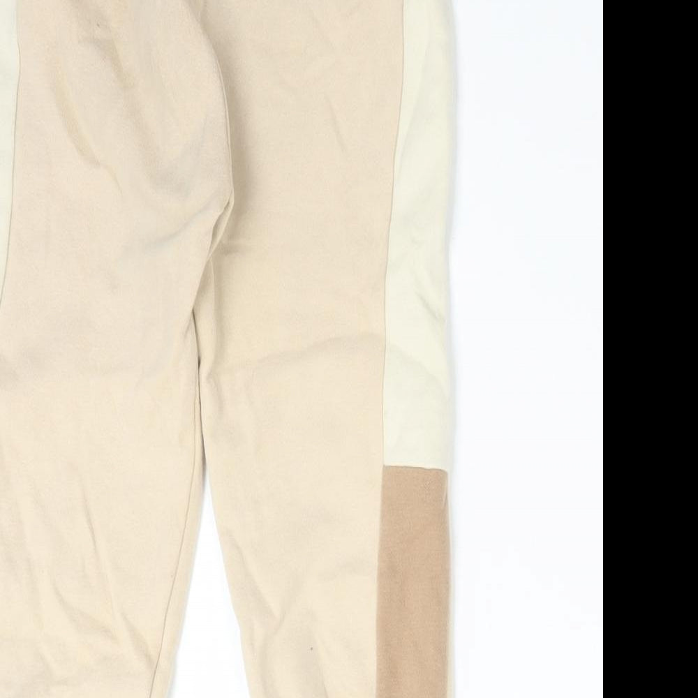 George Girls Beige Colourblock Cotton Jogger Trousers Size 2-3 Years  Regular