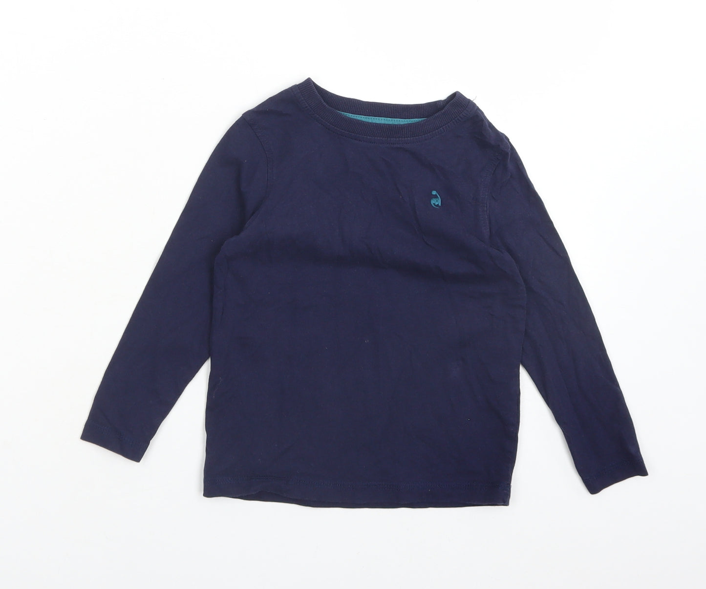 George Boys Blue  Cotton Basic T-Shirt Size 2-3 Years Crew Neck