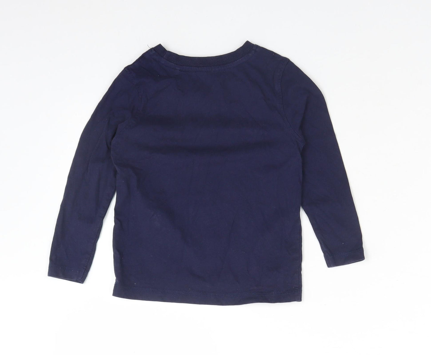 George Boys Blue  Cotton Basic T-Shirt Size 2-3 Years Crew Neck