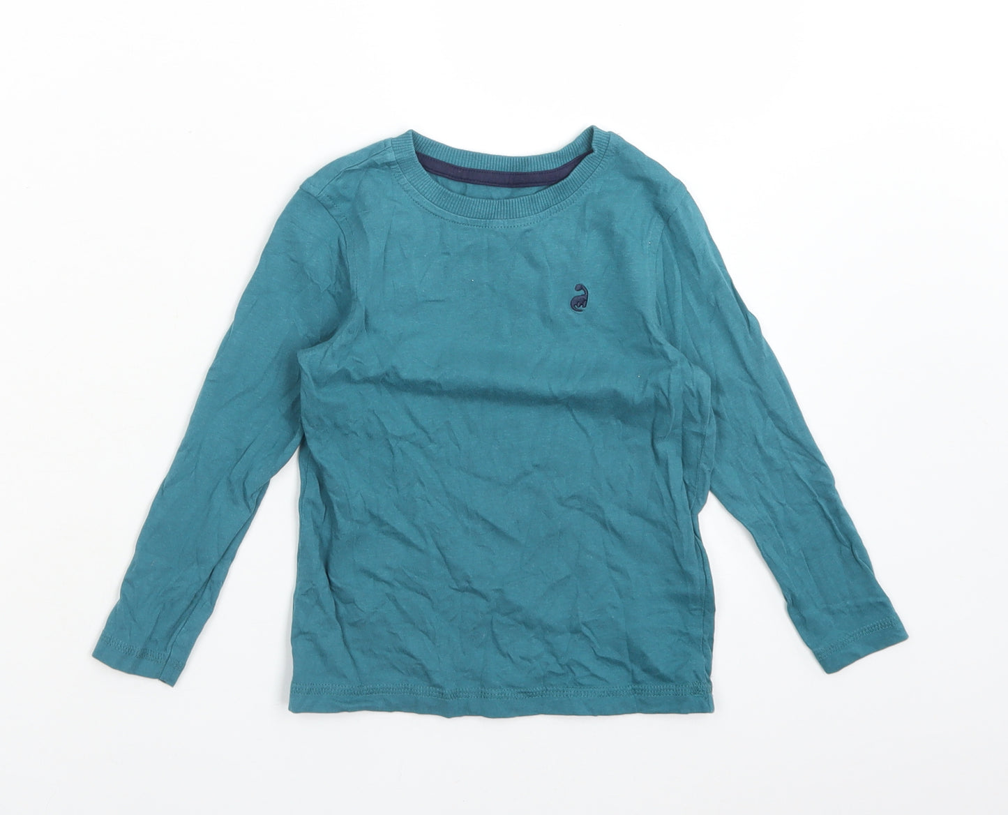 George Boys Green  Cotton Basic T-Shirt Size 2-3 Years Crew Neck
