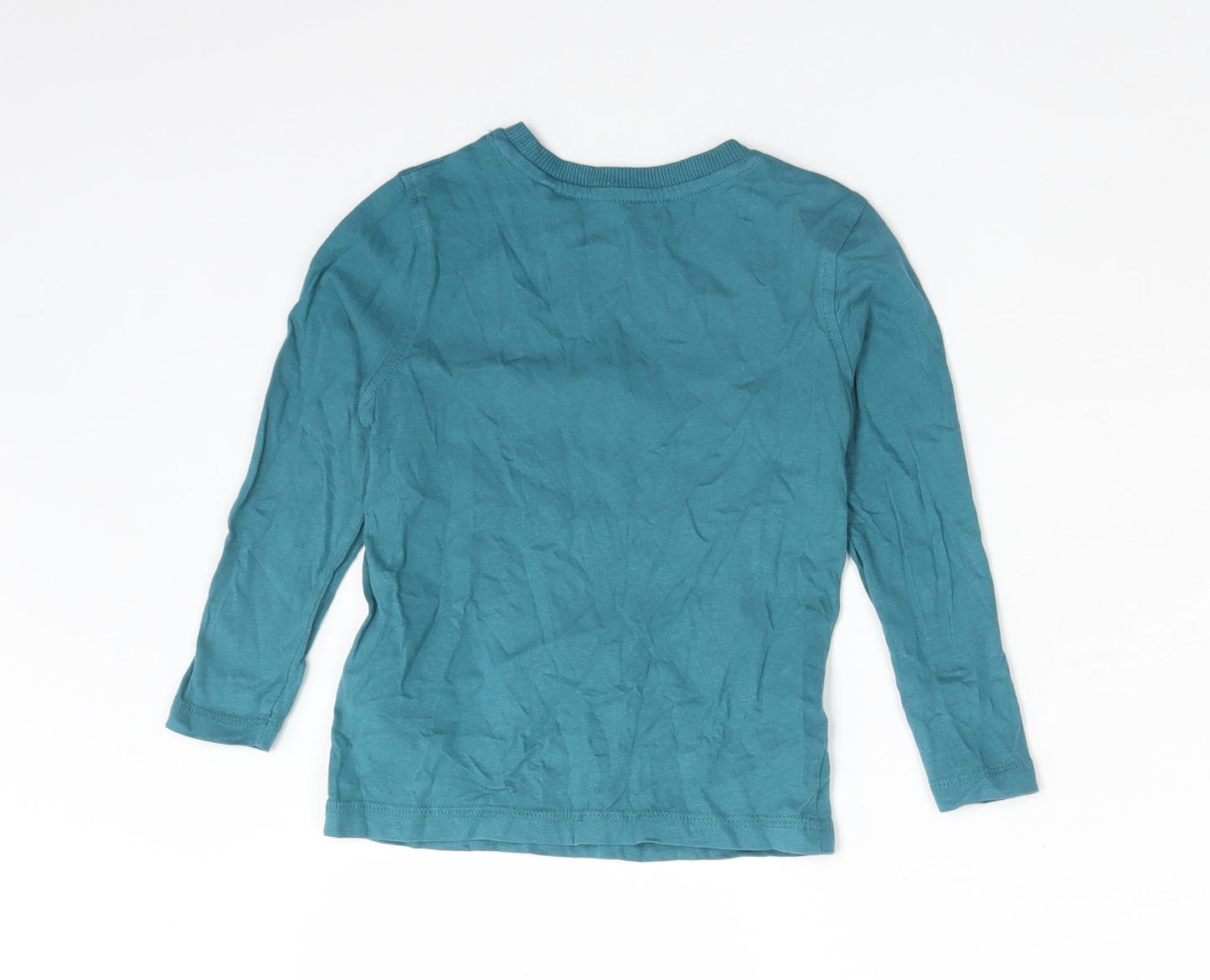 George Boys Green  Cotton Basic T-Shirt Size 2-3 Years Crew Neck
