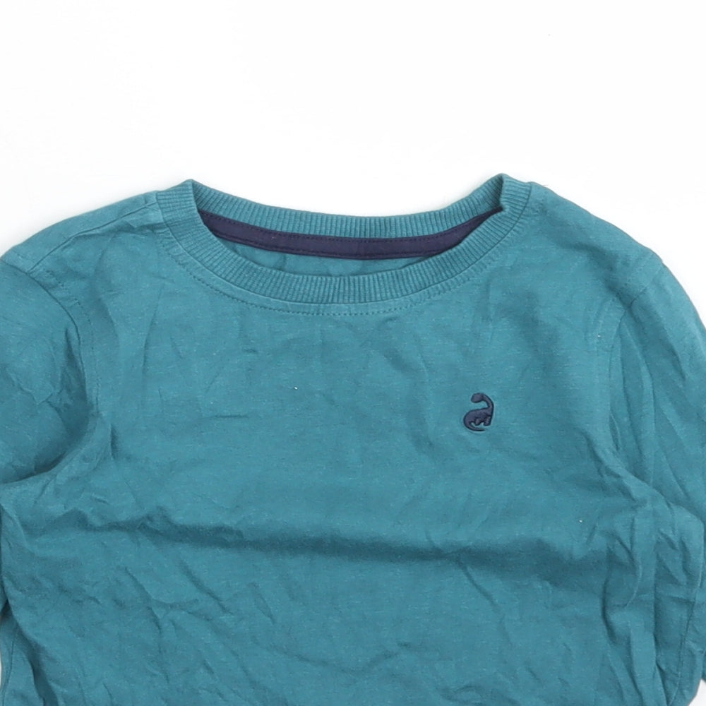 George Boys Green  Cotton Basic T-Shirt Size 2-3 Years Crew Neck