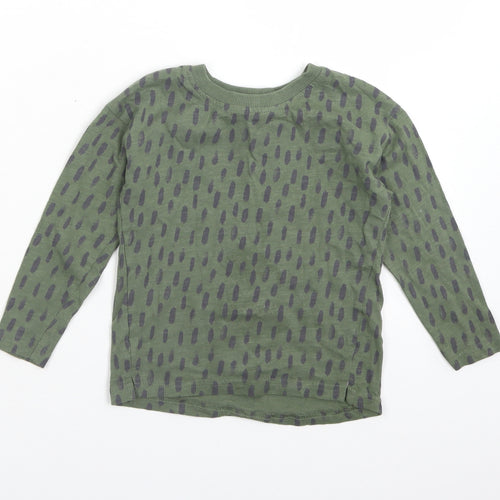 George Boys Green Animal Print Cotton Basic T-Shirt Size 2-3 Years Crew Neck