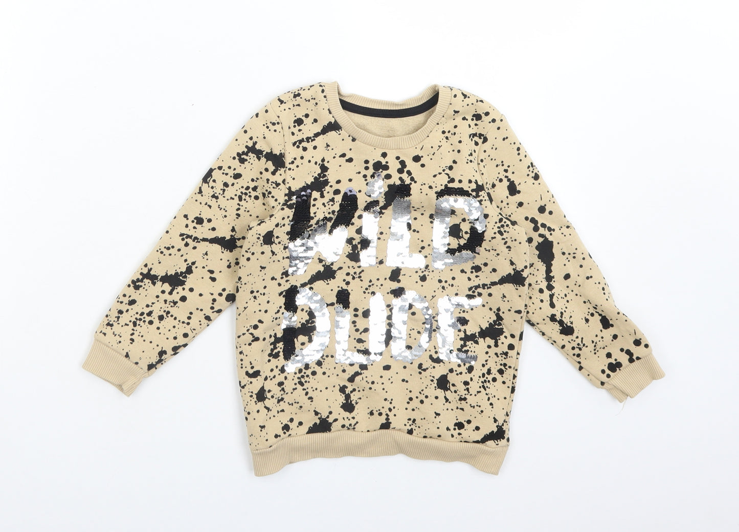 Matalan Boys Beige  Cotton Pullover Sweatshirt Size 2-3 Years   - WILD DUDE