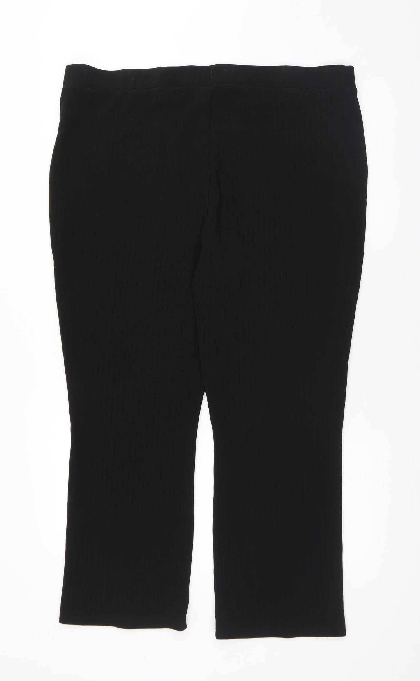 Papaya Womens Black Striped Polyester Trousers  Size 22 L27 in Regular