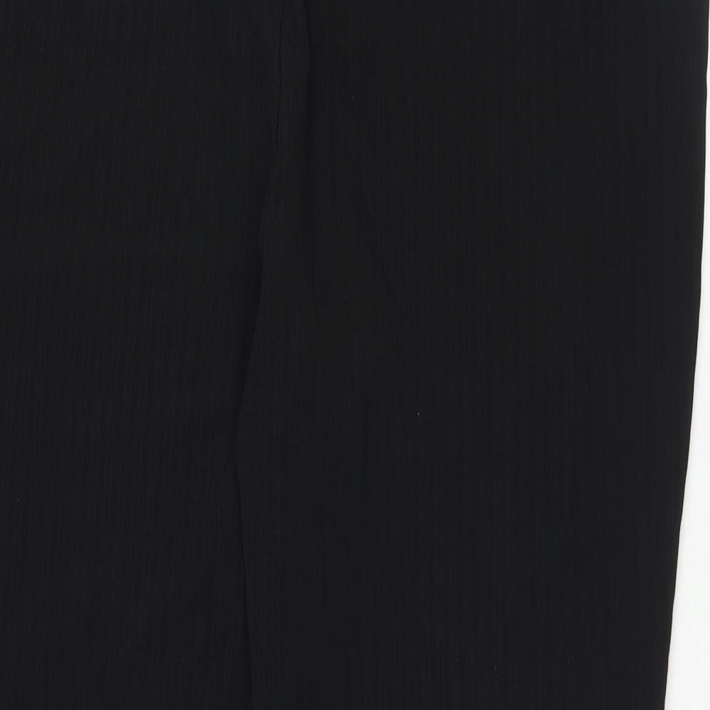 Papaya Womens Black Striped Polyester Trousers  Size 22 L27 in Regular