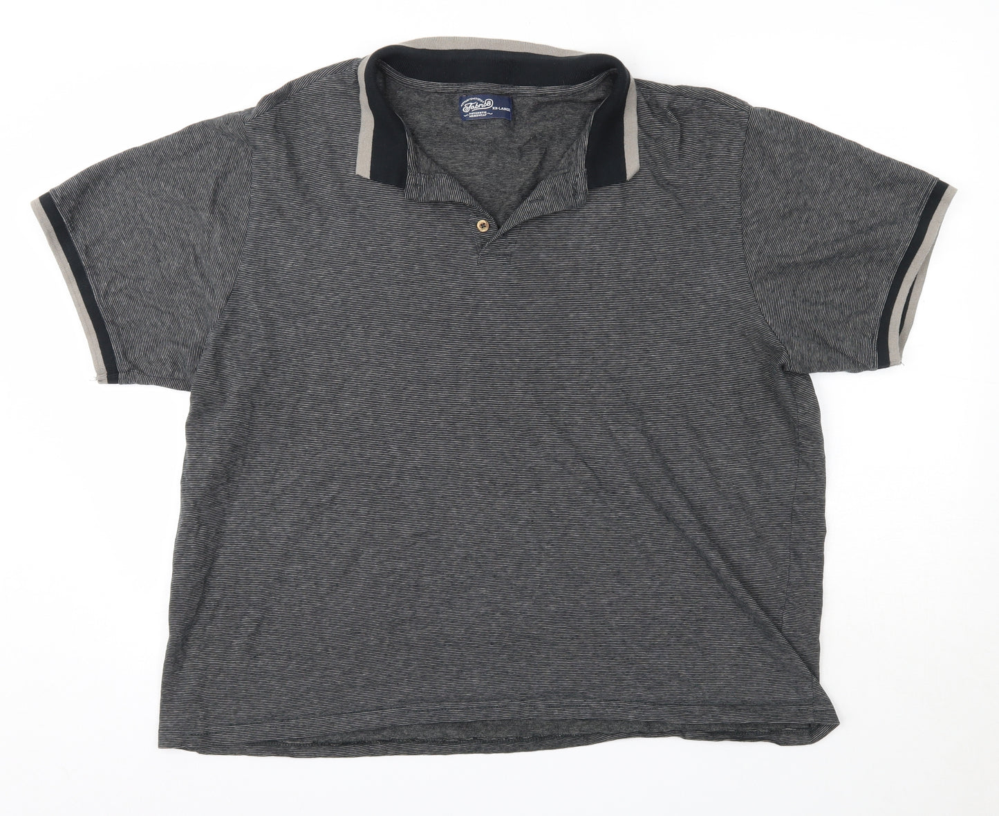 Fabric 8  Mens Grey  100% Cotton  Polo Size 2XL Collared