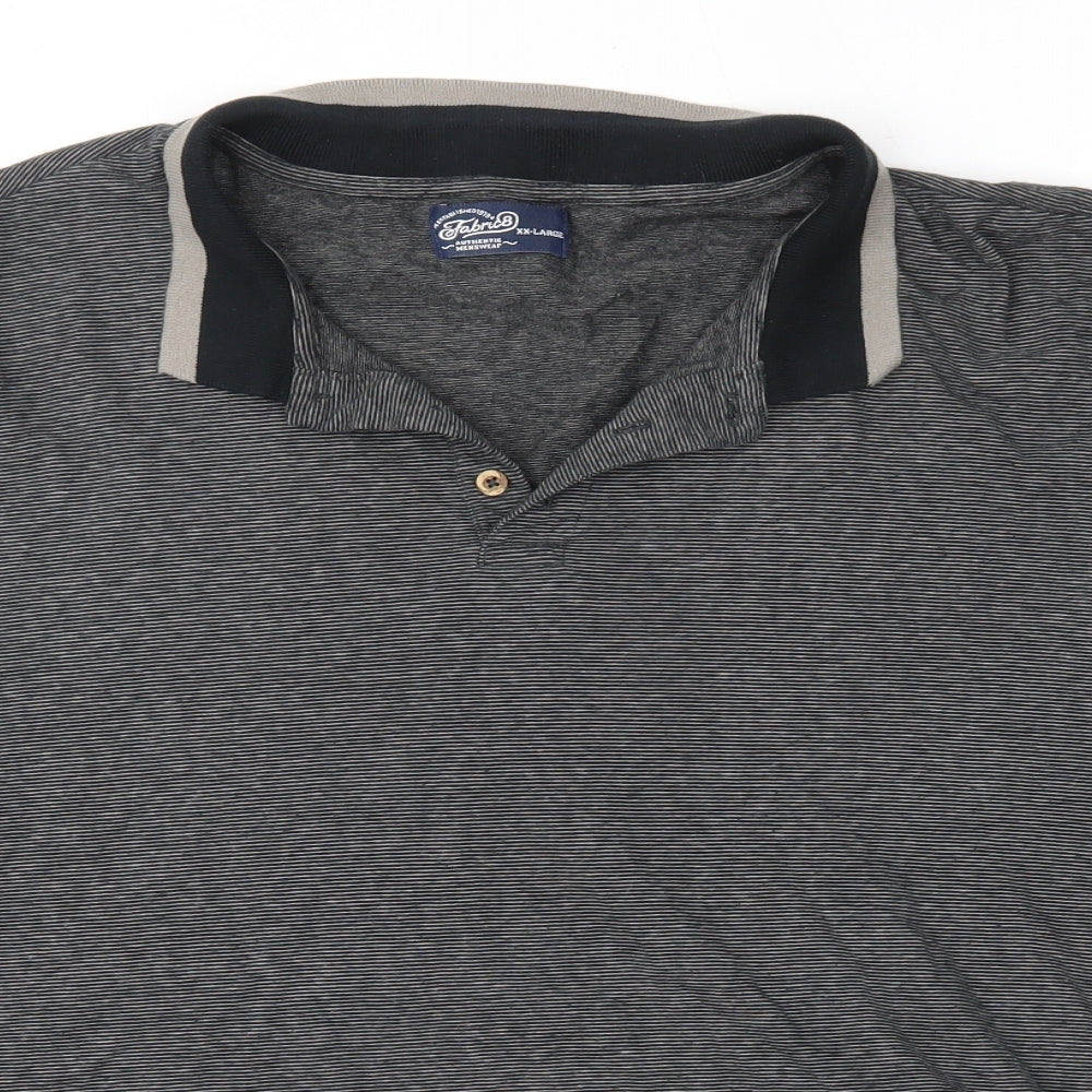 Fabric 8  Mens Grey  100% Cotton  Polo Size 2XL Collared