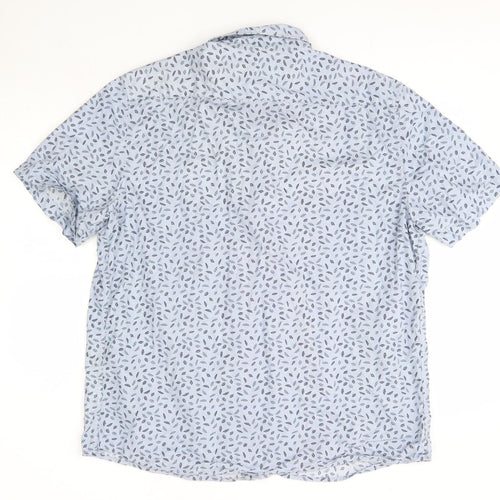 George Mens Blue  Cotton  Button-Up Size XL Collared