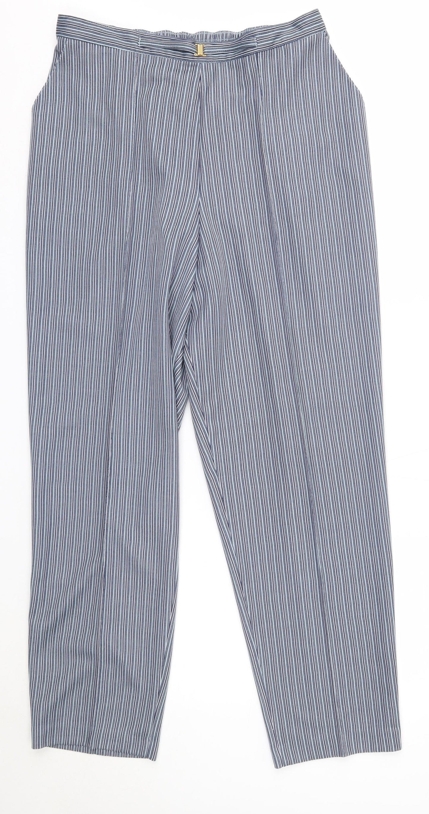 M&S Womens Blue  Polyester Dress Pants Trousers Size 20 L29 in Regular
