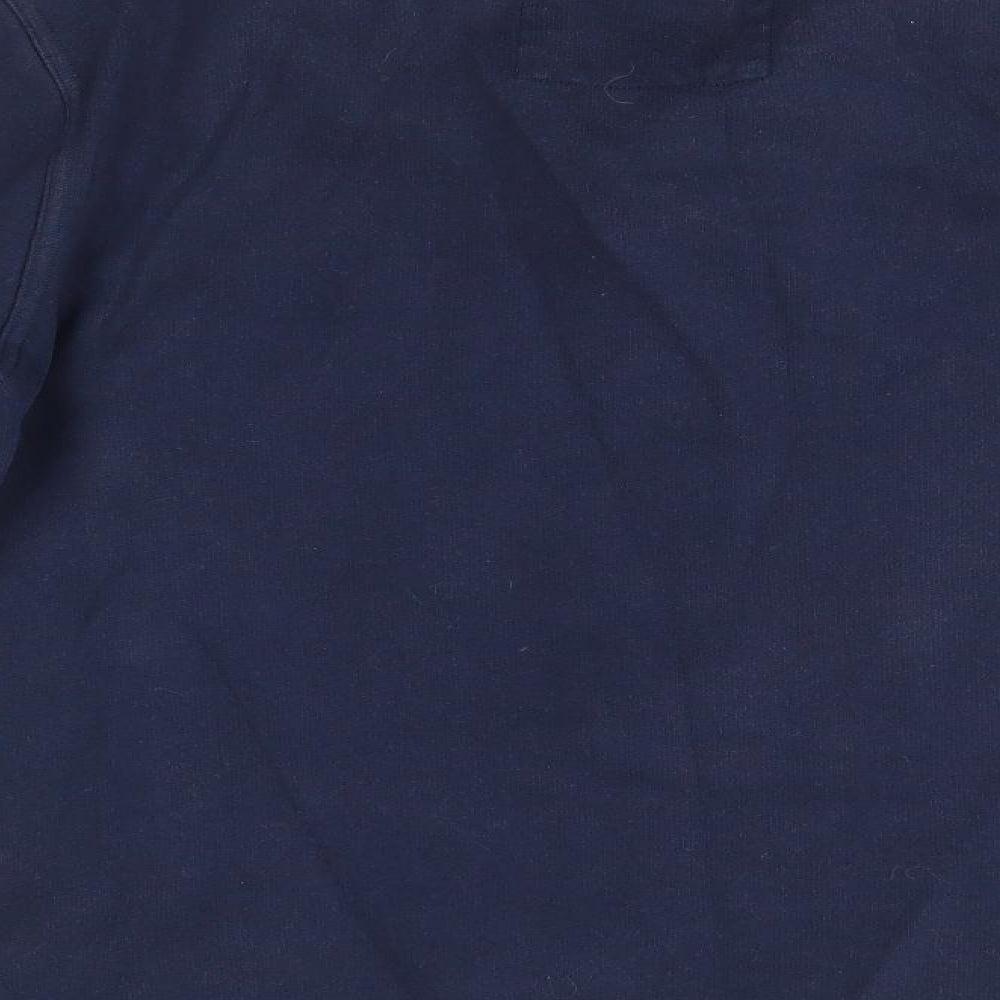 Crew Clothing Mens Blue High Neck  Cotton Pullover Jumper Size L