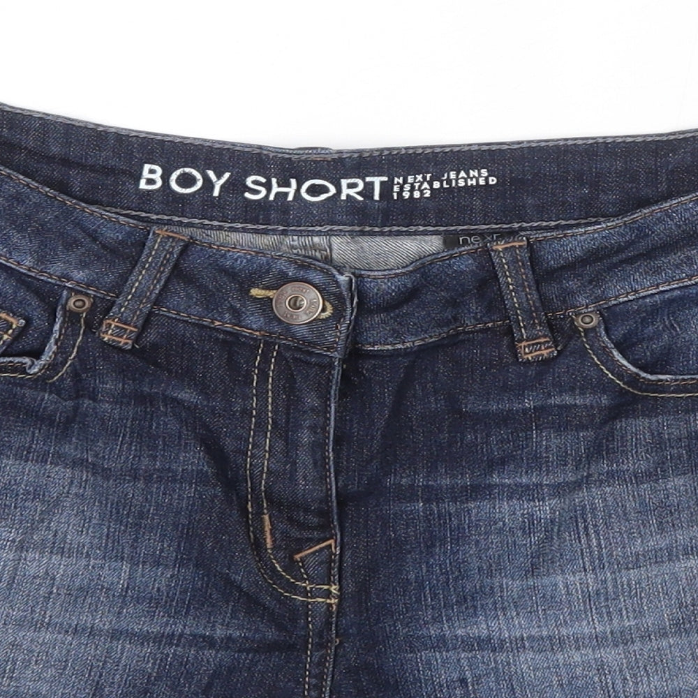 NEXT Womens Blue  Cotton Boyfriend Shorts Size 8  Regular