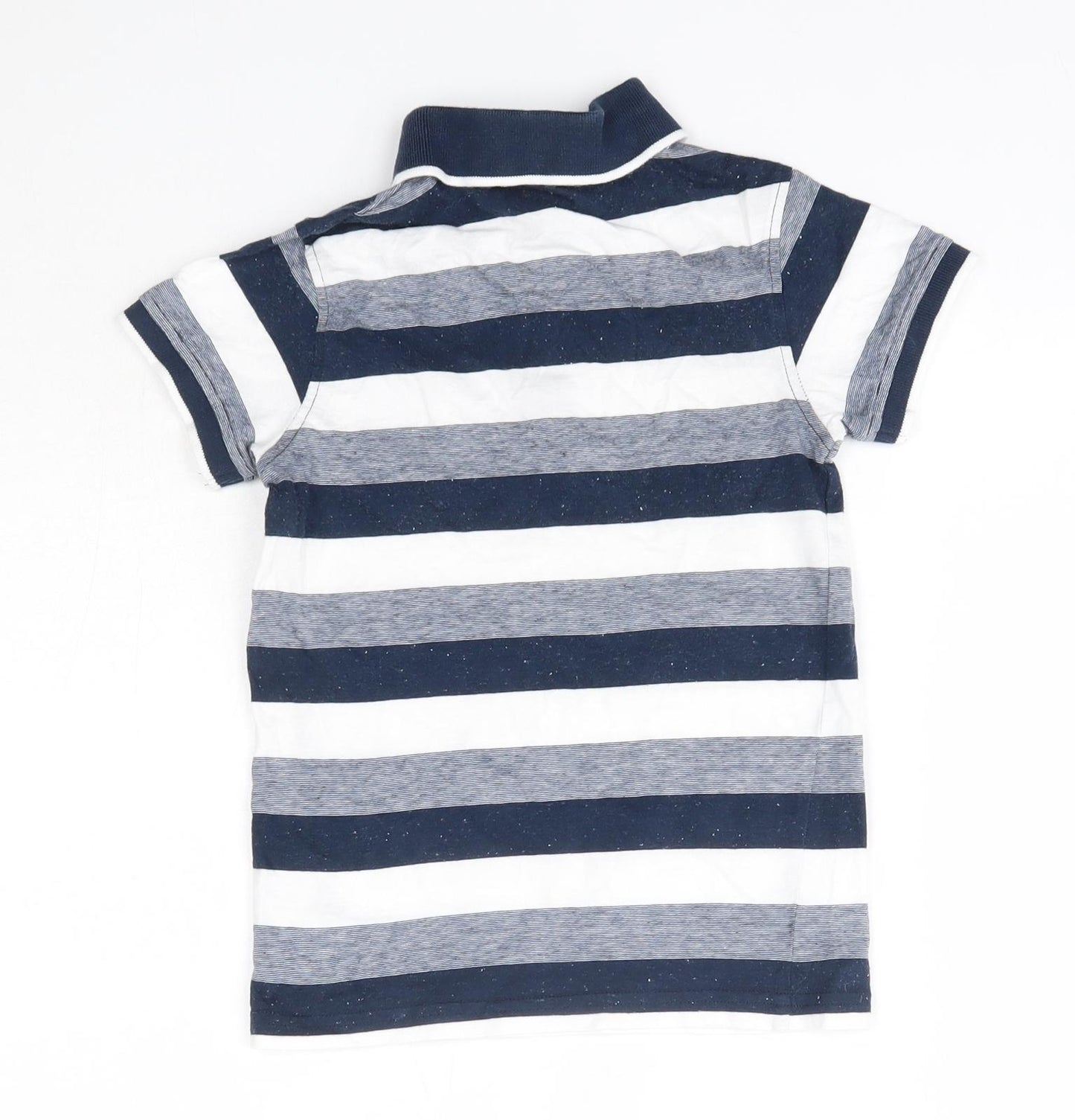 George Boys Blue Striped Cotton Basic Polo Size 5-6 Years Collared