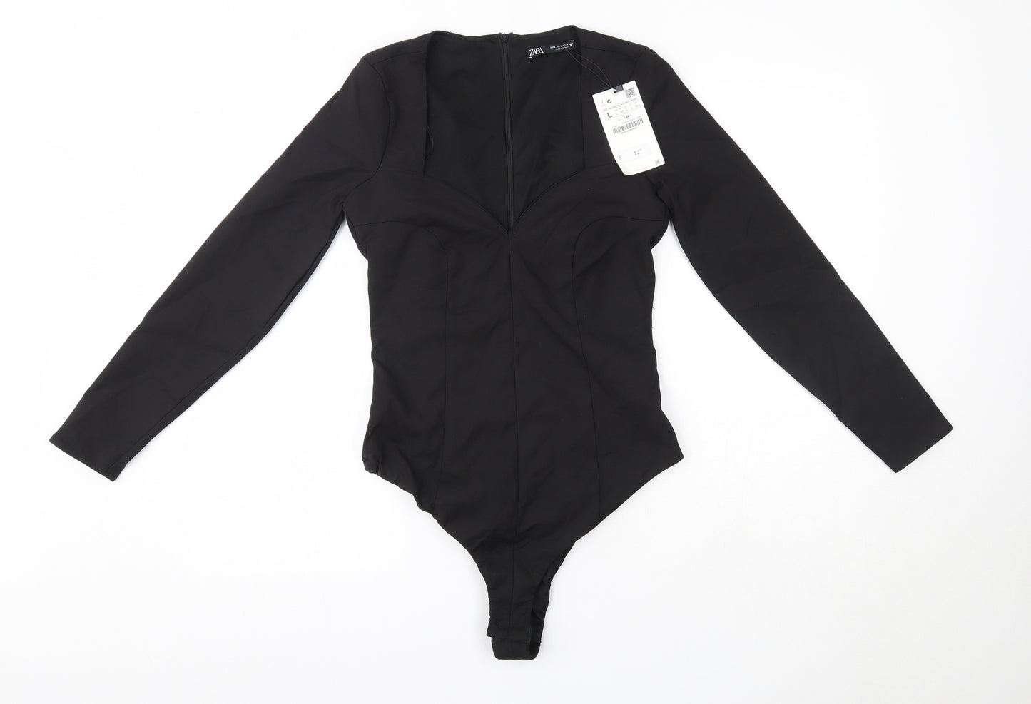 Zara Womens Black  Polyester Bodysuit One-Piece Size L