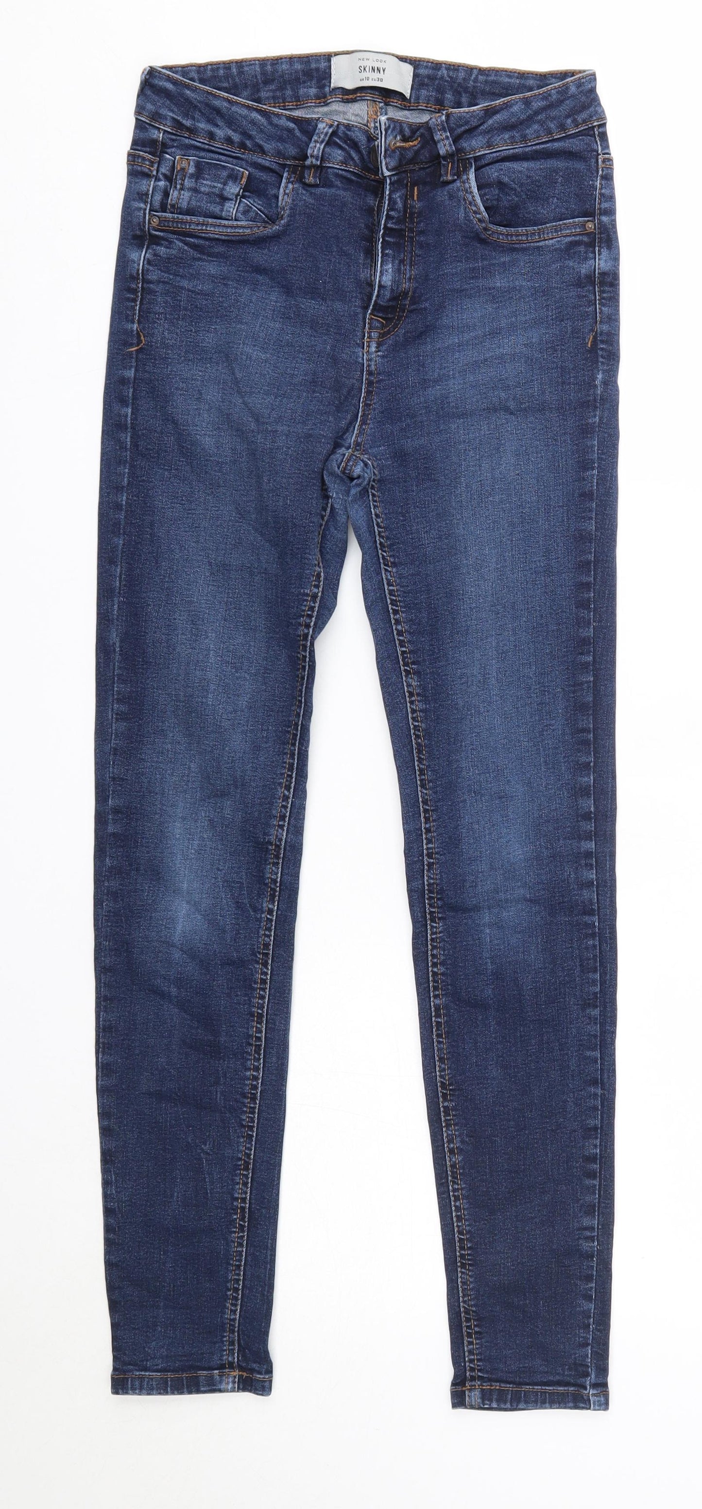 New Look Womens Blue  Cotton Skinny Jeans Size 10 L26 in Regular