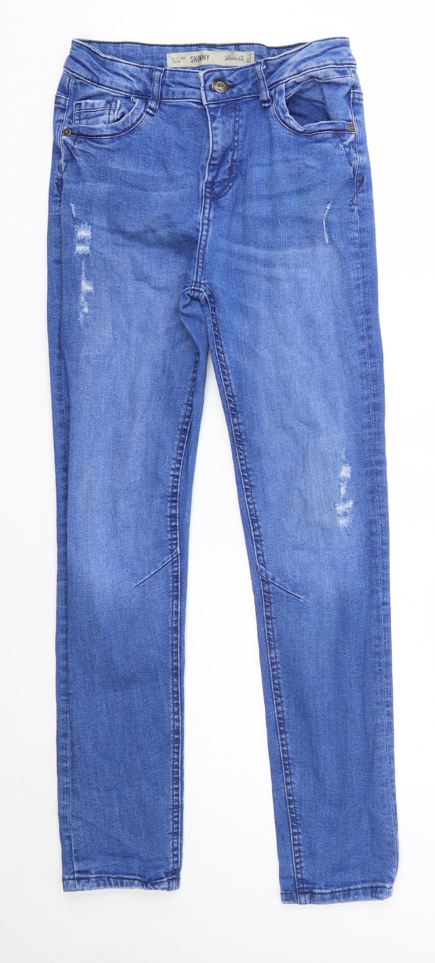 Primark Boys Blue  Cotton Straight Jeans Size 12-13 Years  Regular