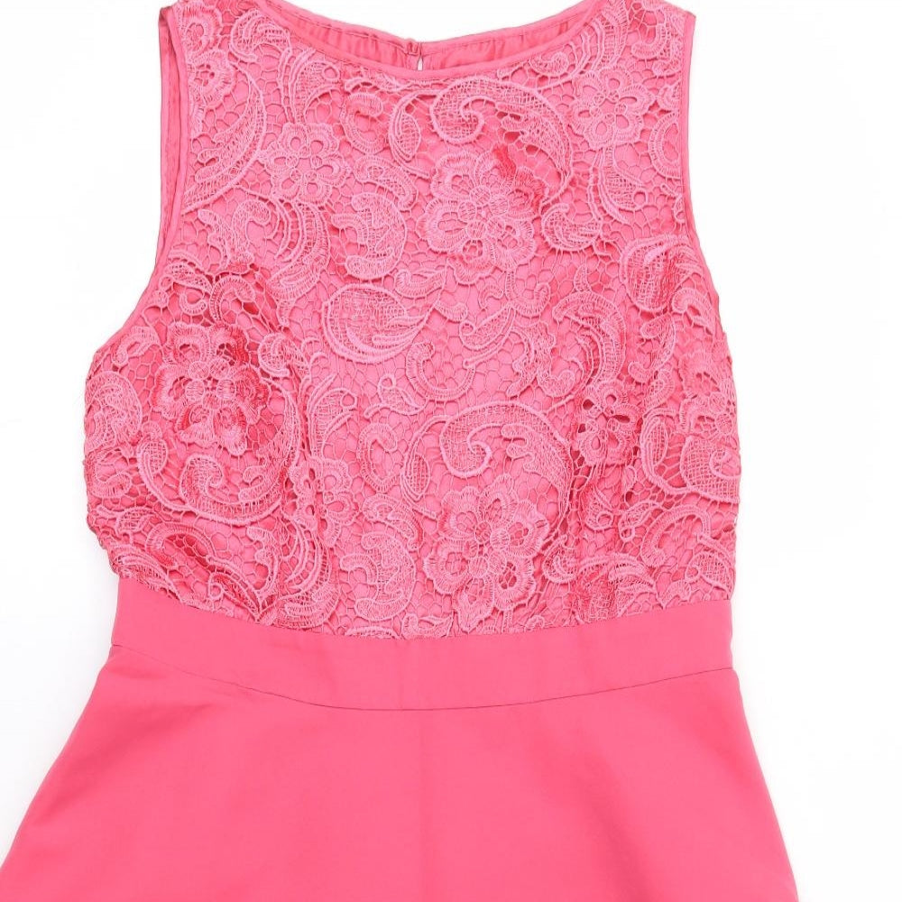 Love Label Womens Pink  Polyester A-Line  Size 12  Round Neck