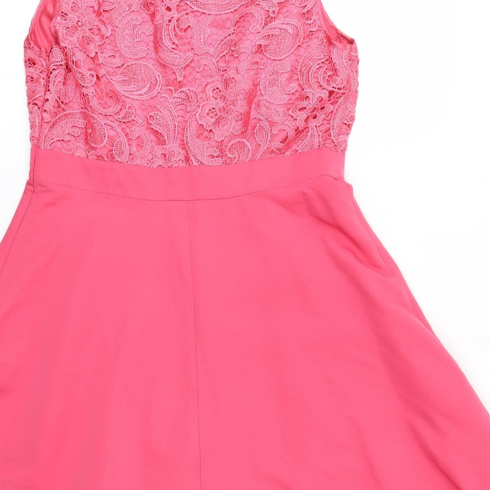 Love Label Womens Pink  Polyester A-Line  Size 12  Round Neck