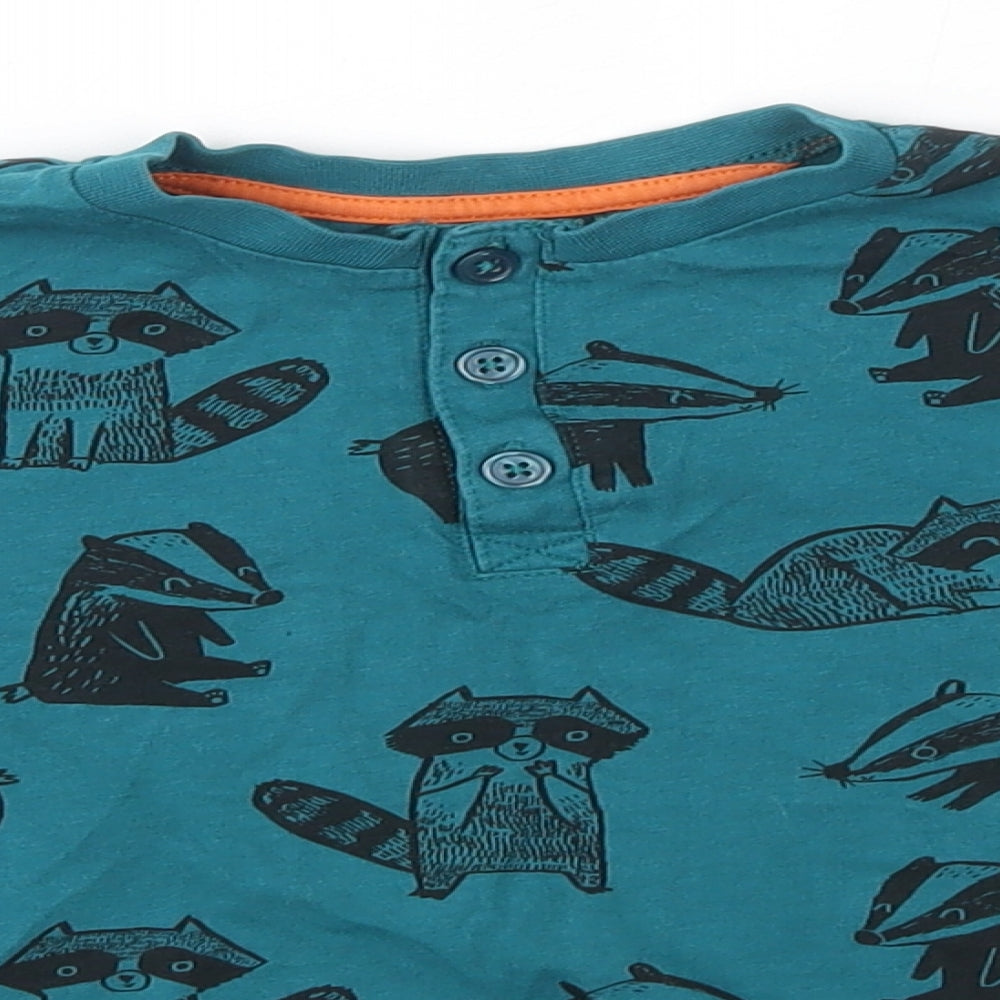 George Boys Blue  100% Cotton Basic Casual Size 3-4 Years Round Neck  - Badger