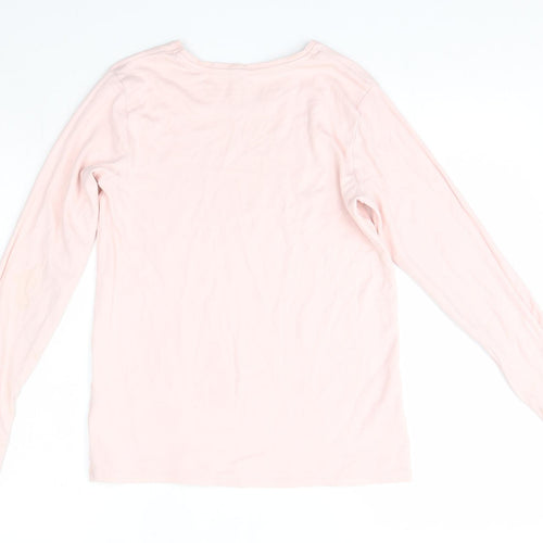 George Girls Pink  Cotton Basic Casual Size 13-14 Years Round Neck  - Pudsey Blush