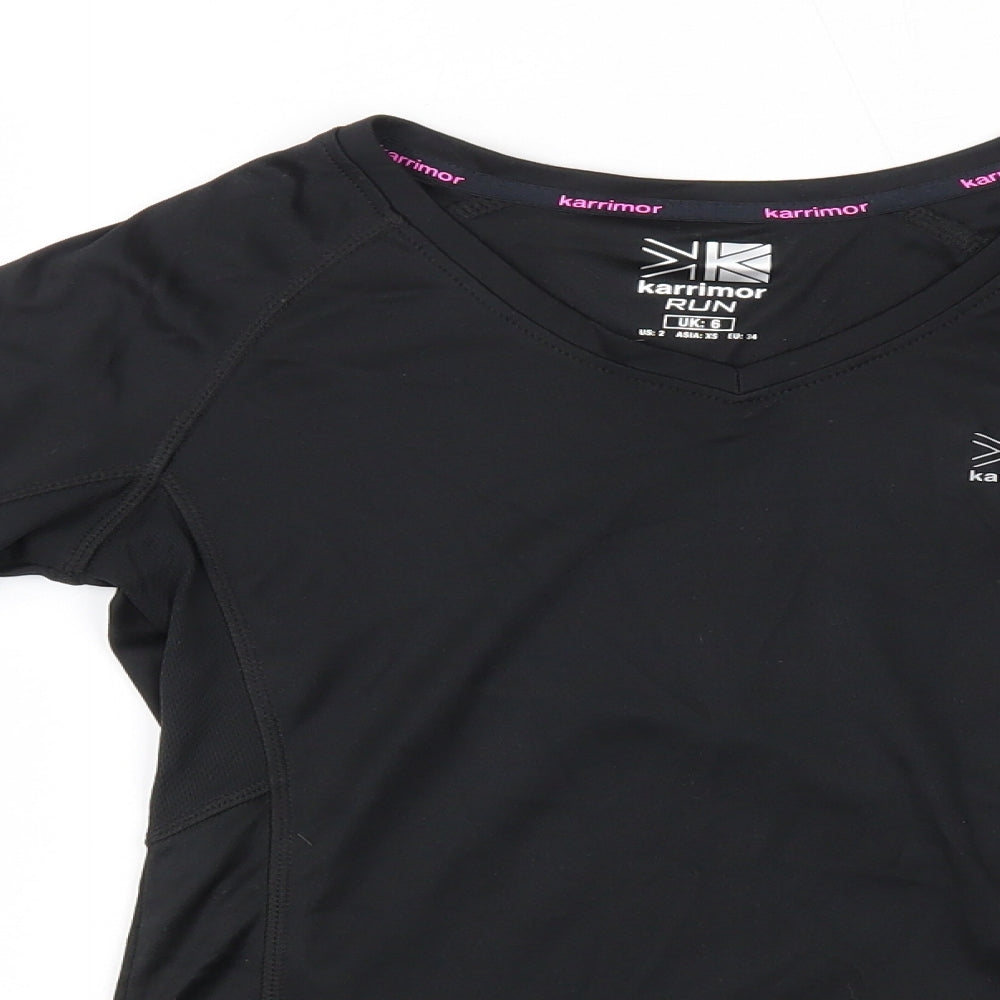 Karrimor Womens Black  Polyester Basic Casual Size 6 V-Neck