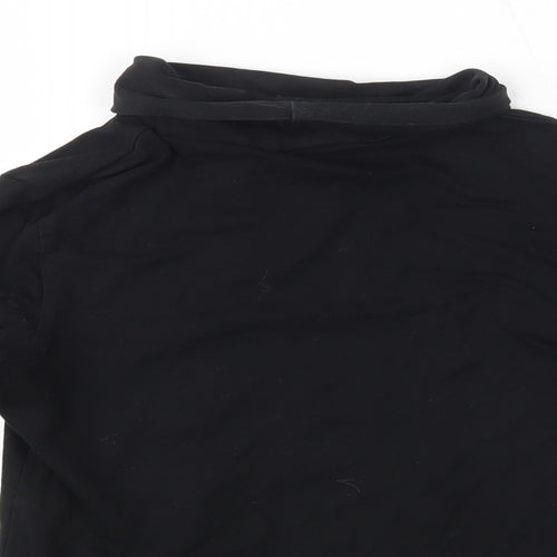 Crane Womens Black  Cotton Basic Blouse Size S Roll Neck