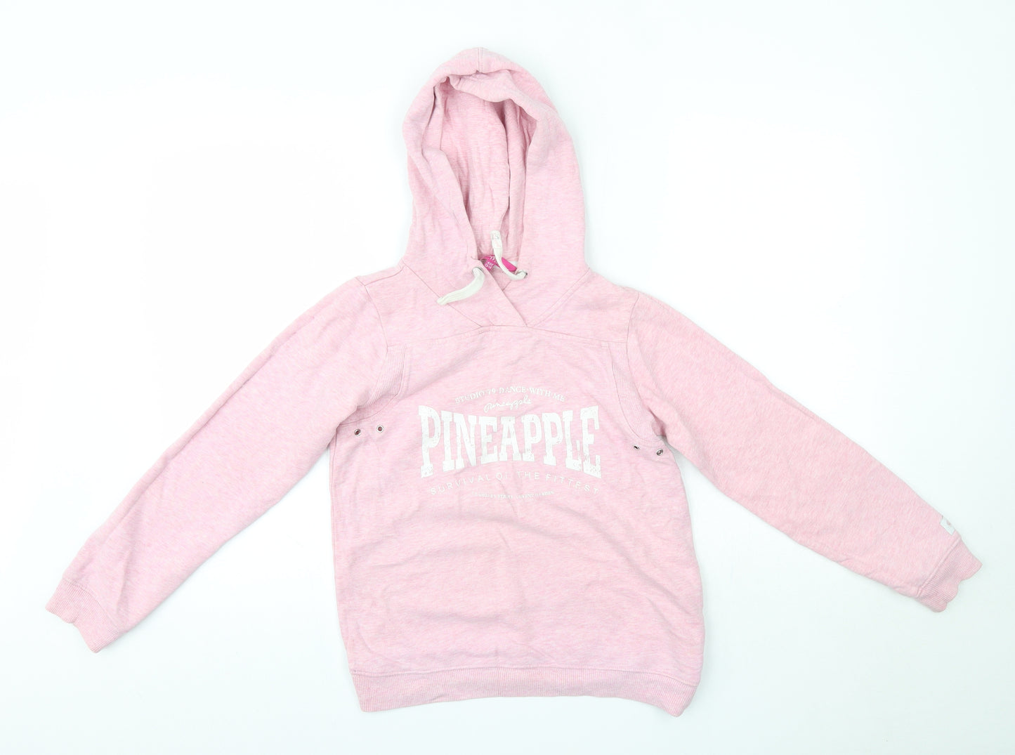 Pineapple Girls Pink  100% Cotton Pullover Hoodie Size 13-14 Years