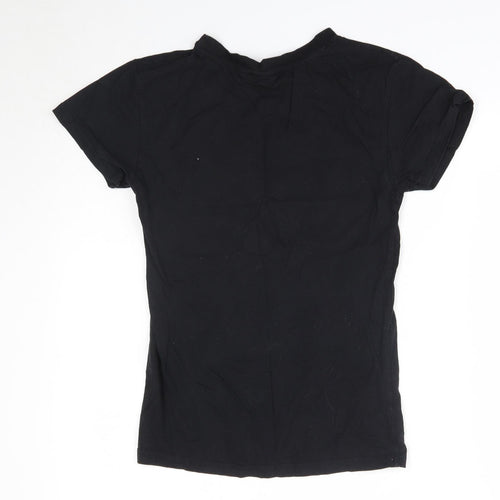 Primark Womens Black  100% Cotton Basic T-Shirt Size 2XS Round Neck