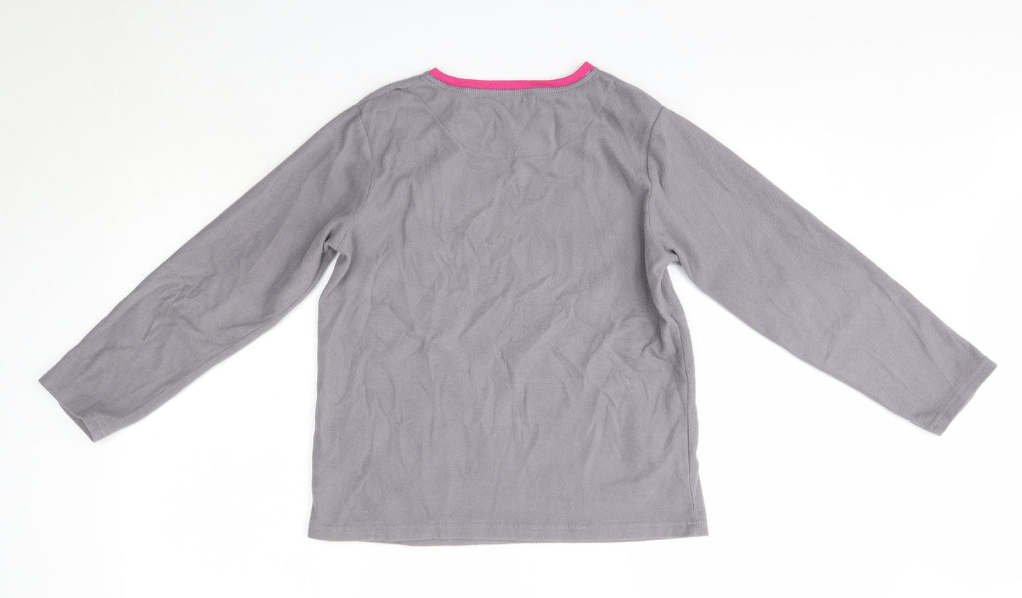 YD Girls Grey Solid Polyester Top Pyjama Top Size 11-12 Years   - Cats