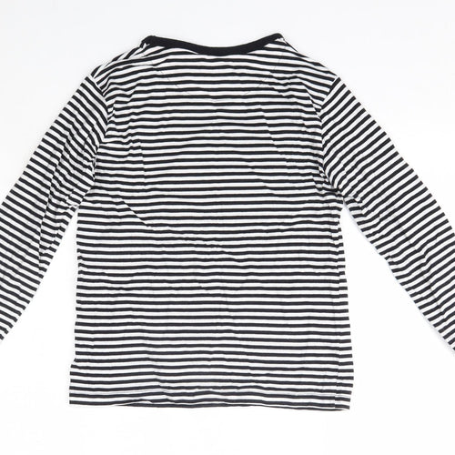 Matalan Girls Black Striped 100% Cotton Top Pyjama Top Size 12-13 Years