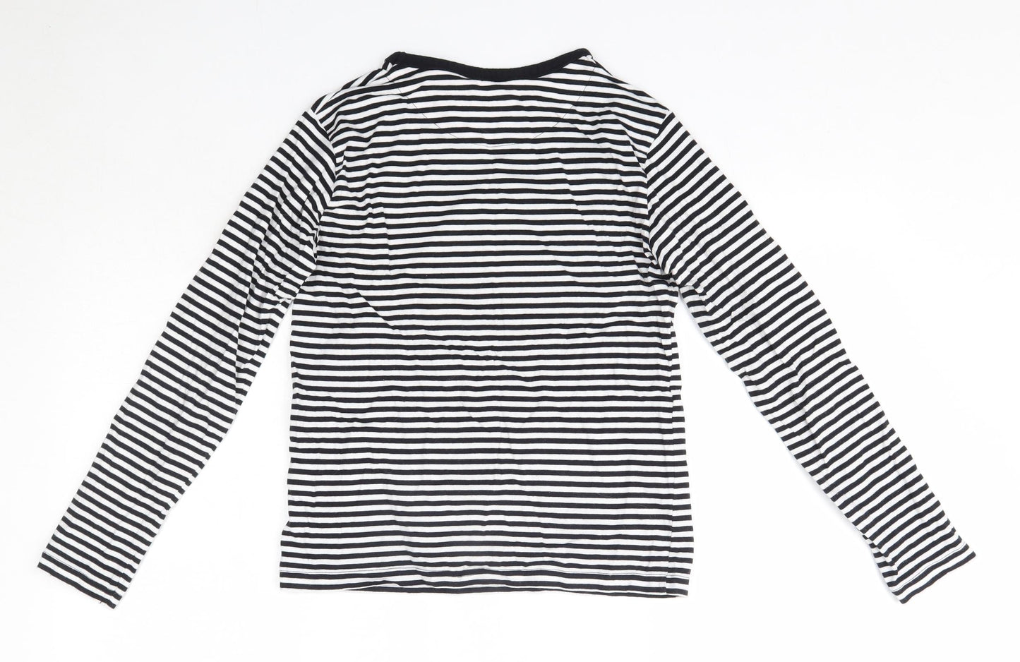 Matalan Girls Black Striped 100% Cotton Top Pyjama Top Size 12-13 Years