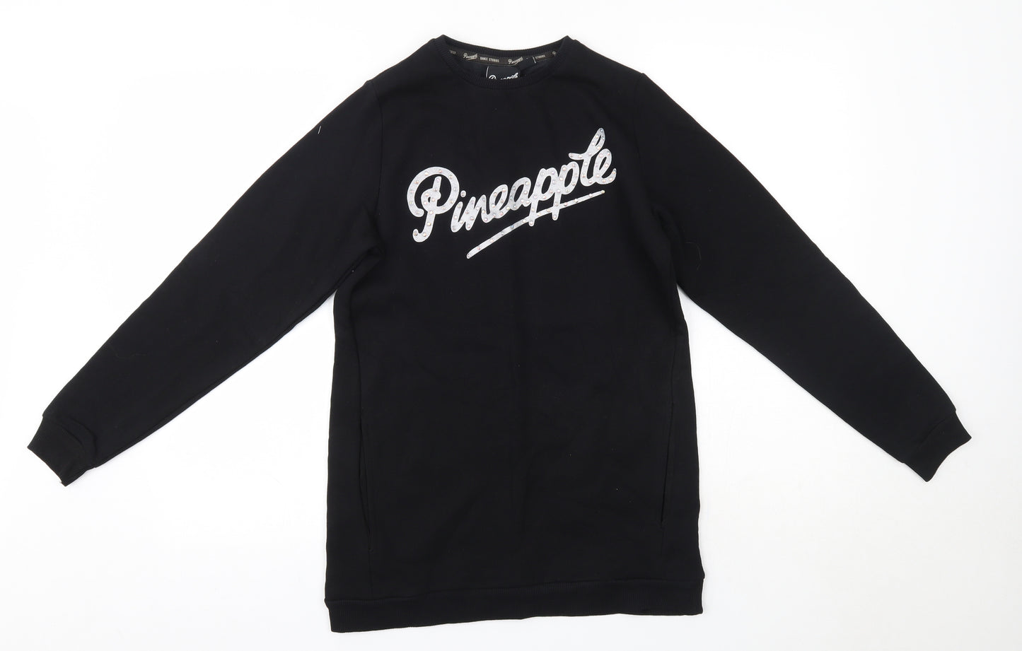 Primark Girls Black Round Neck  Cotton Pullover Jumper Size 11-12 Years