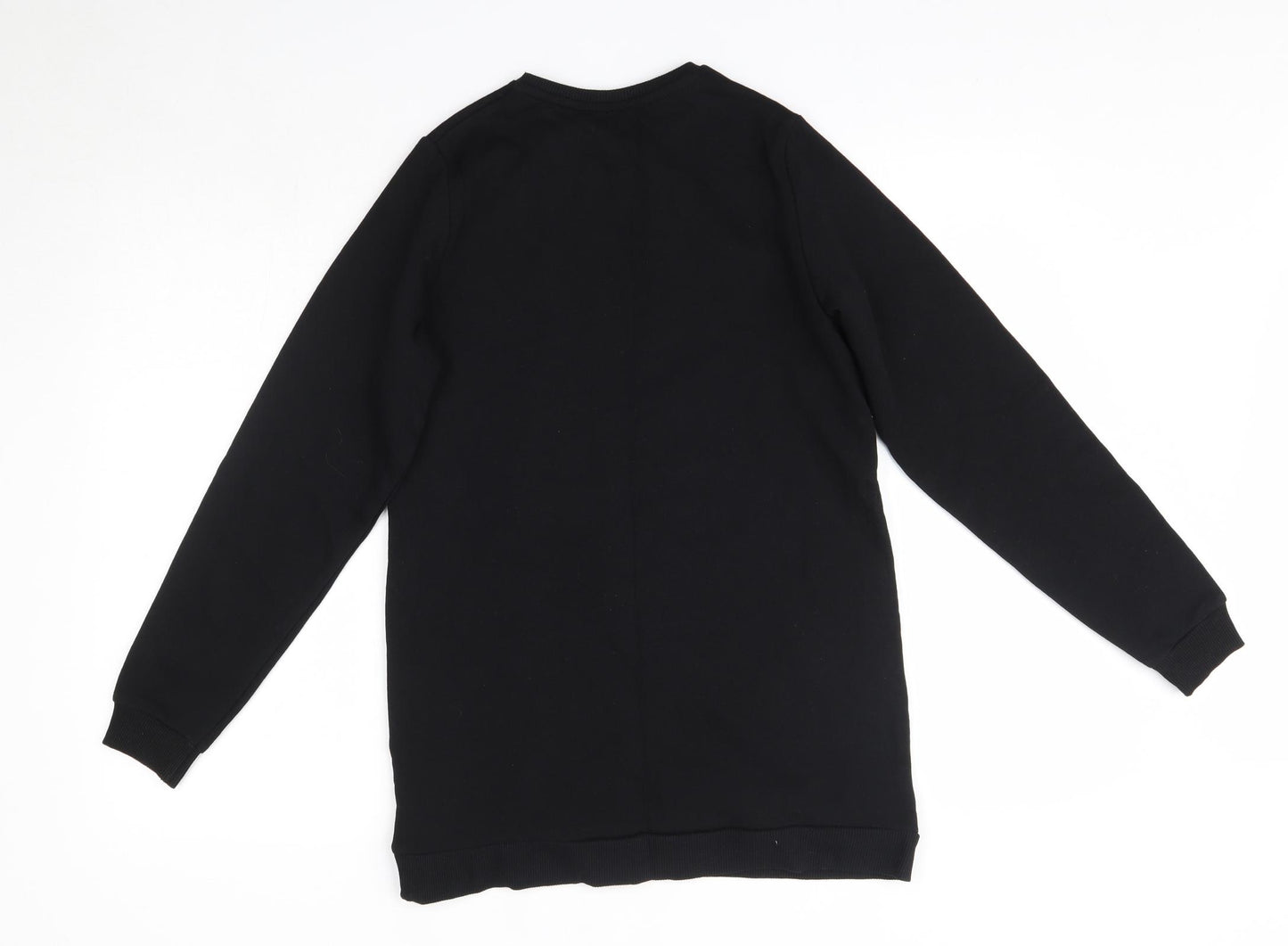 Primark Girls Black Round Neck  Cotton Pullover Jumper Size 11-12 Years