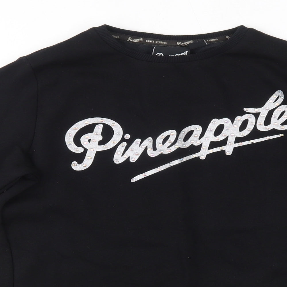 Primark Girls Black Round Neck  Cotton Pullover Jumper Size 11-12 Years