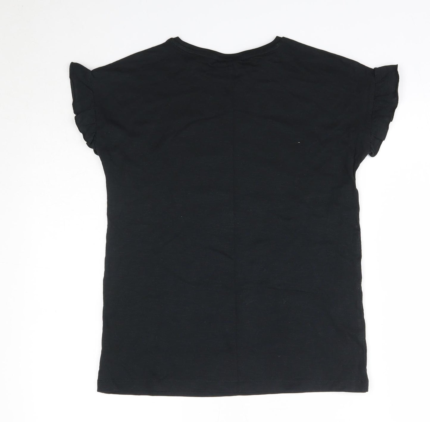 Matalan Girls Black  100% Cotton Basic T-Shirt Size 13 Years Round Neck