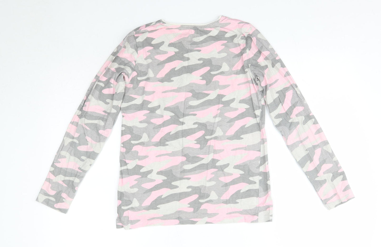 Primark Girls Multicoloured Camouflage 100% Cotton Basic Blouse Size 12-13 Years Round Neck