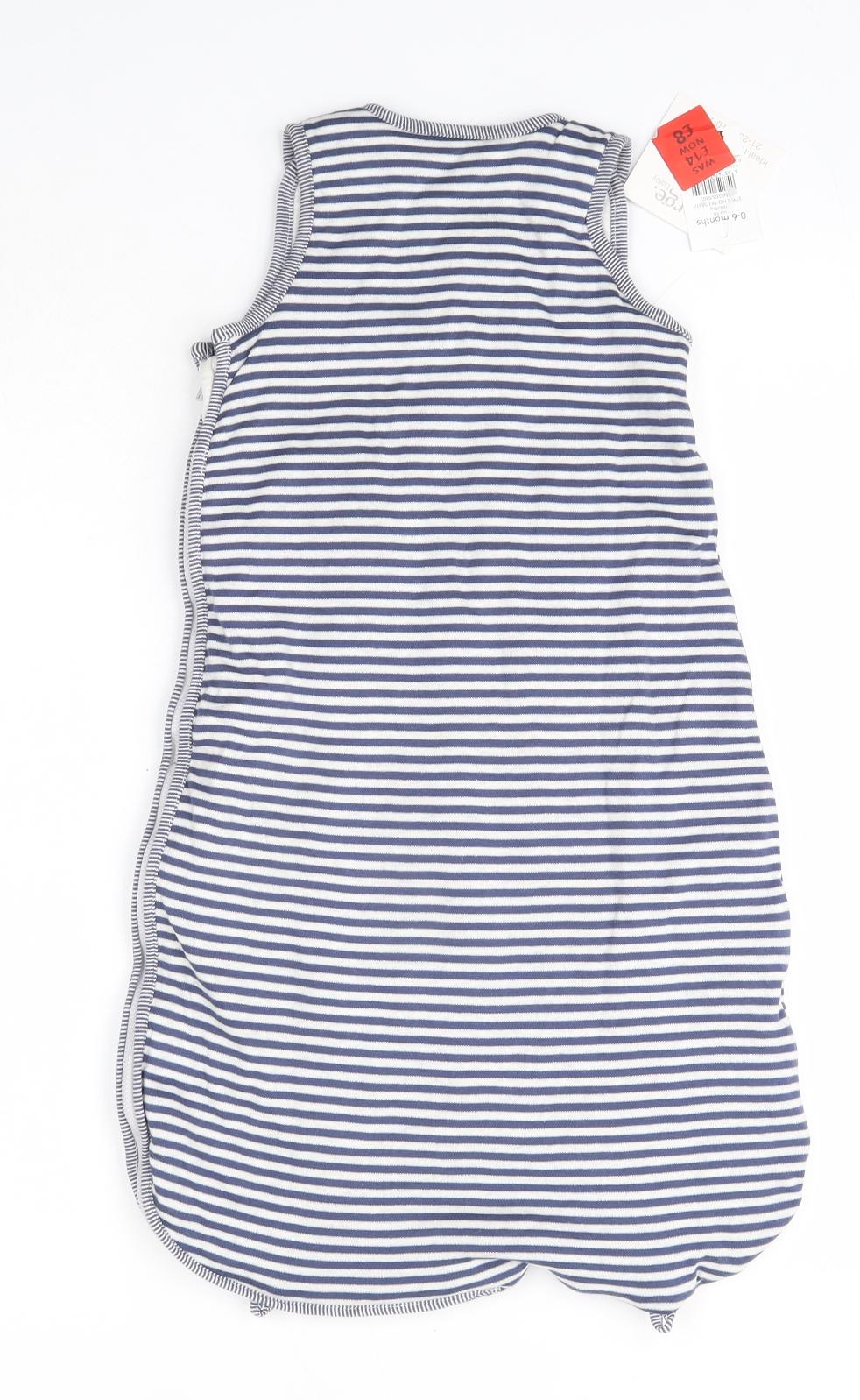 George Baby Blue Striped 100% Cotton Babygrow One-Piece Size 0-3 Months   - Baby Bag