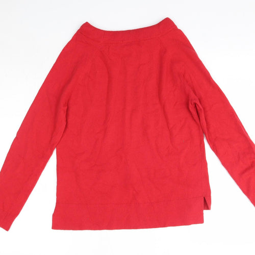 Boden Womens Red High Neck  Nylon Pullover Jumper Size 10