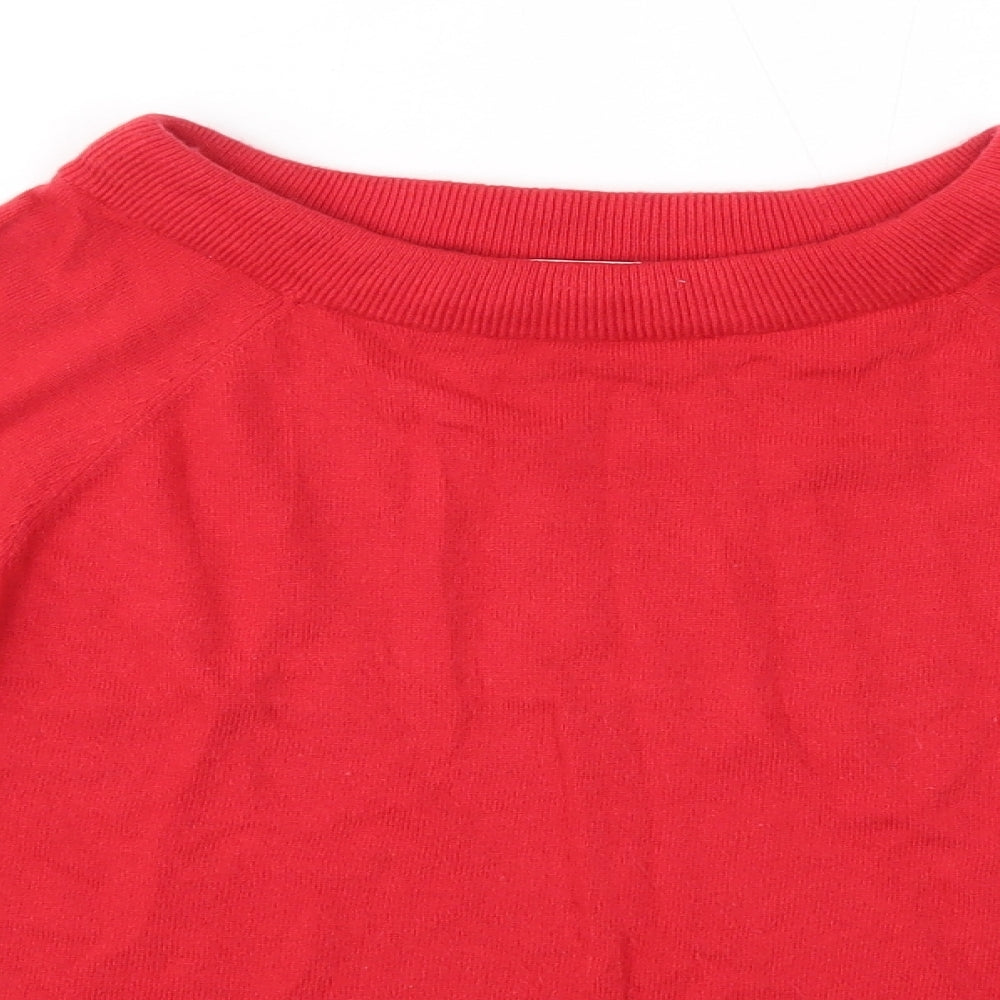 Boden Womens Red High Neck  Nylon Pullover Jumper Size 10