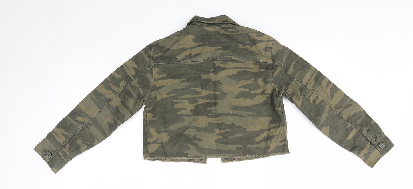 Matalan Girls Green Camouflage  Jacket  Size 9 Years