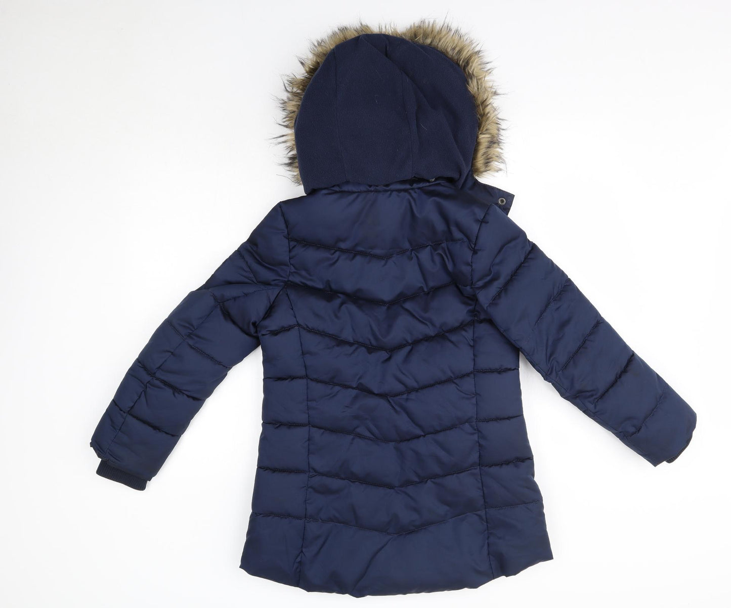 H&M Girls Blue   Parka Coat Size 9-10 Years